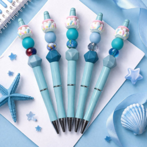 Blue Cupcake Beadable Pen