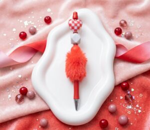 Fur Heart Beadable Pen